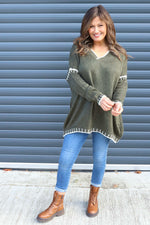 Emma Knitted Jumper Khaki Khaki - Emma Knitted Jumper Khaki