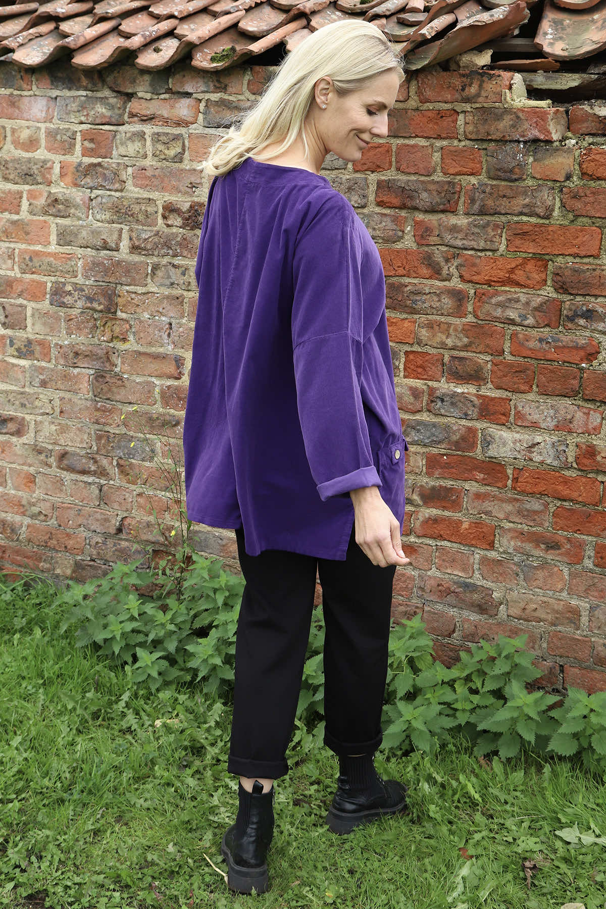 Daisy Needlecord Top Purple