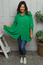 Jennifer Pleated Shirt Emerald