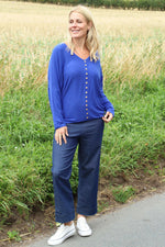 Blythe Button Detail Top Cobalt Cobalt - Blythe Button Detail Top Cobalt