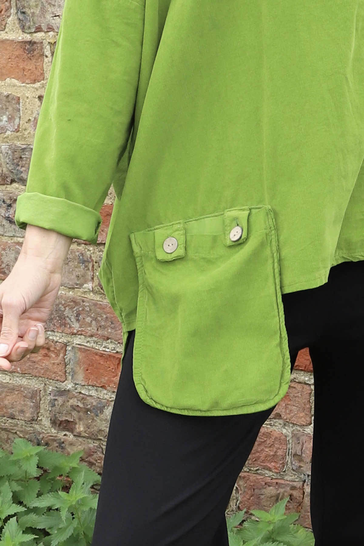 Daisy Needlecord Top Green