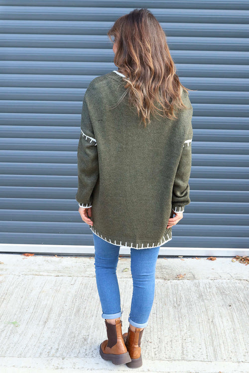 Emma Knitted Jumper Khaki - Image 4