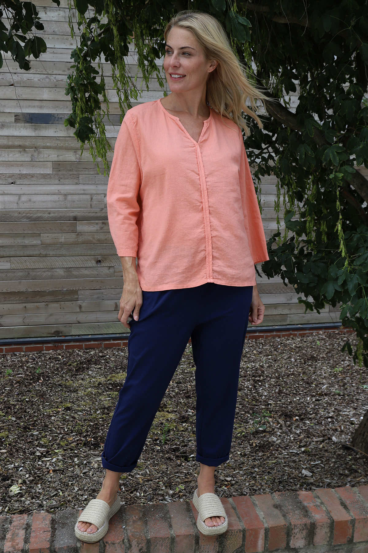 Grace Linen Top Orange