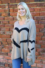 Roxanna Heart Knitted Jumper Mocha Mocha - Roxanna Heart Knitted Jumper Mocha