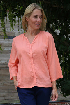 Grace Linen Top Orange