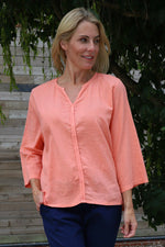 Grace Linen Top Orange Orange - Grace Linen Top Orange