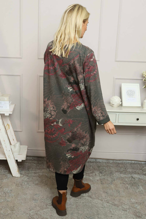 Owena Print Cotton Dress Charcoal - Image 4