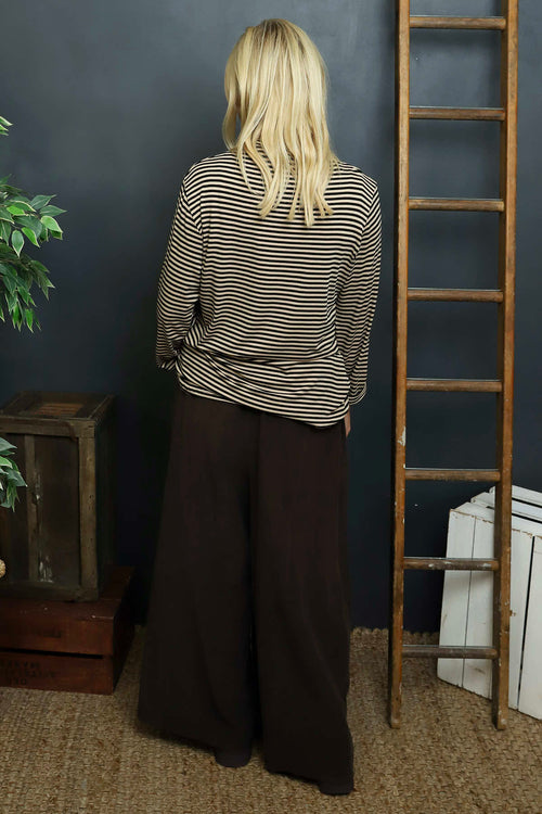 Lyssa Cowl Neck Stripe Top Stone - Image 4