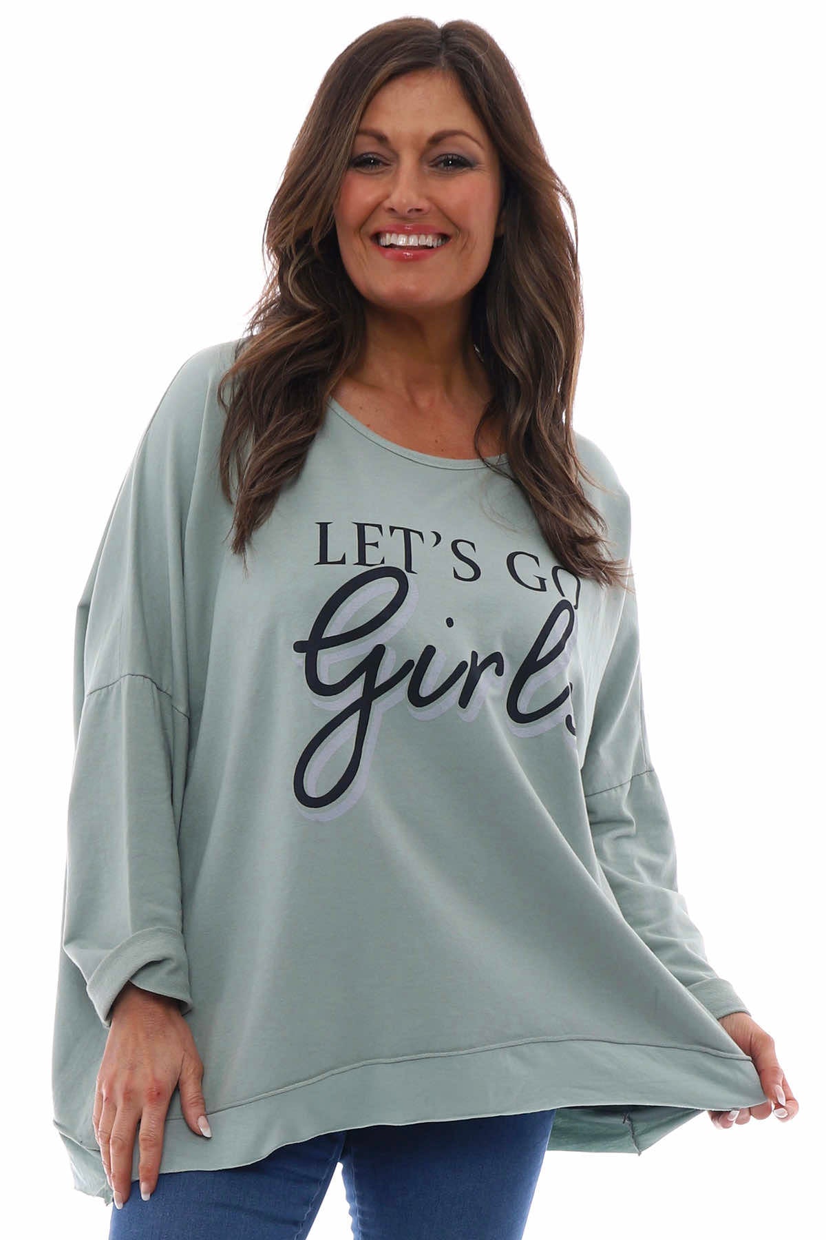 Let's Go Girls Cotton Top Sage Green