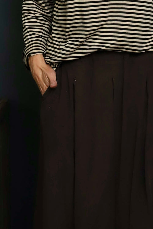 Trish Wide Leg Needlecord Trousers Cocoa - Image 3