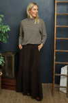Trish Wide Leg Needlecord Trousers Cocoa