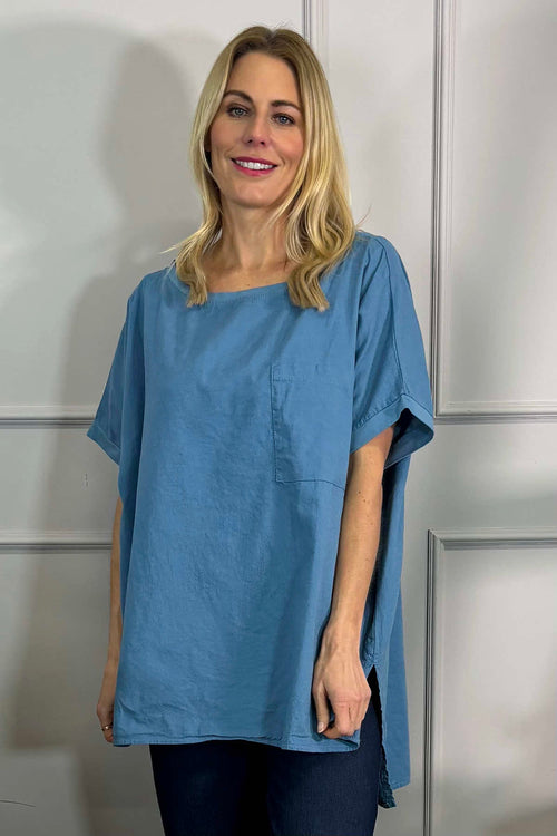 Thekla Linen Top Blue - Image 3