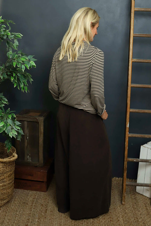 Trish Wide Leg Needlecord Trousers Cocoa - Image 4