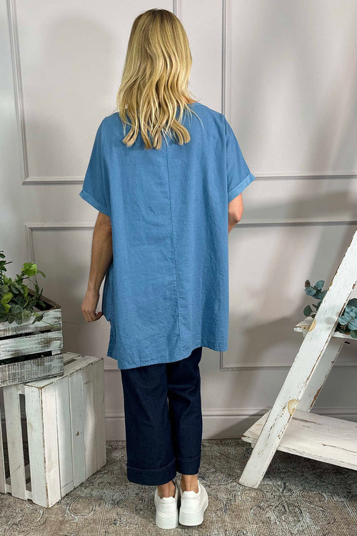 Thekla Linen Top Blue - Image 4