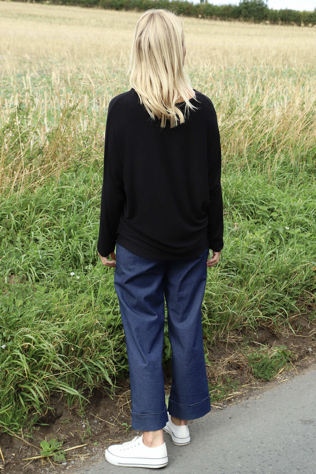 Blythe Button Detail Top Black