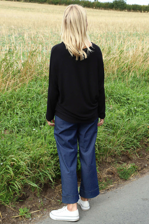 Blythe Button Detail Top Black - Image 4