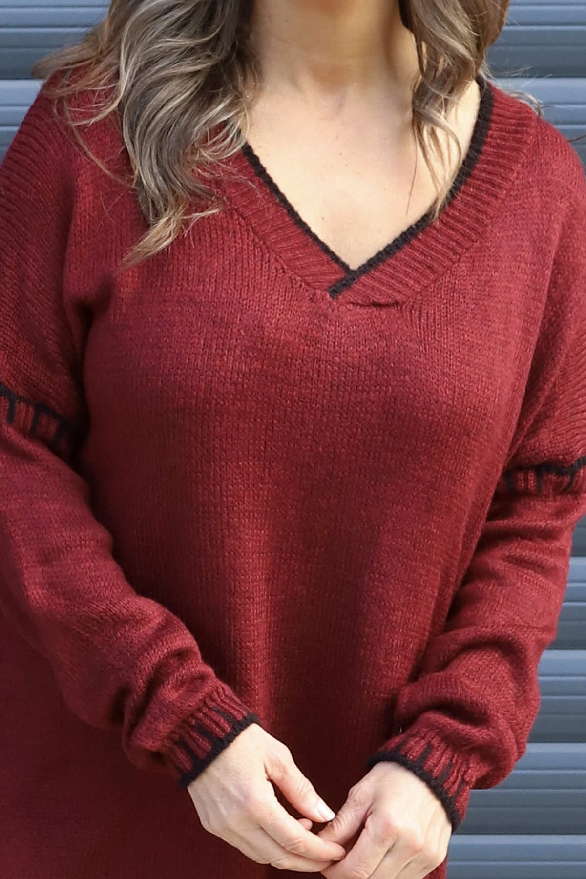 Emma Knitted Jumper Wine