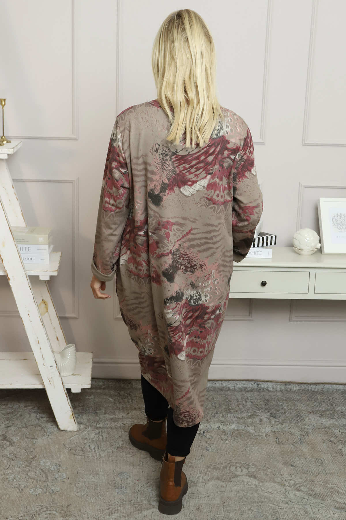 Owena Print Cotton Dress Mocha