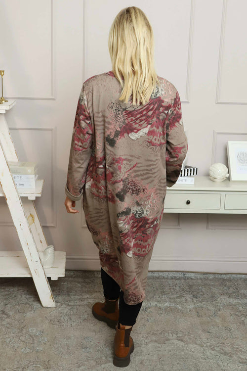 Owena Print Cotton Dress Mocha - Image 4