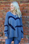 Roxanna Heart Knitted Jumper Blue