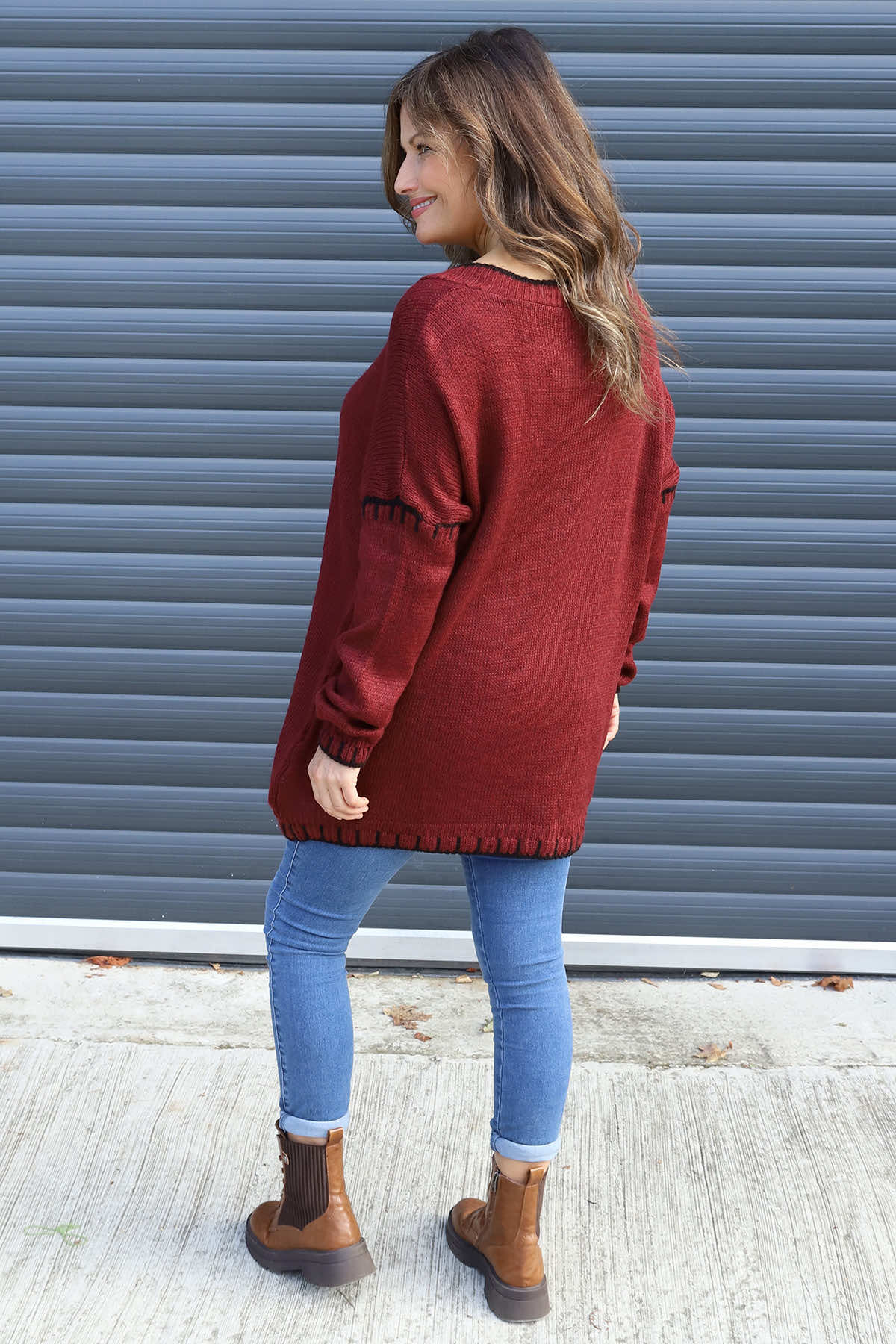 Emma Knitted Jumper Wine