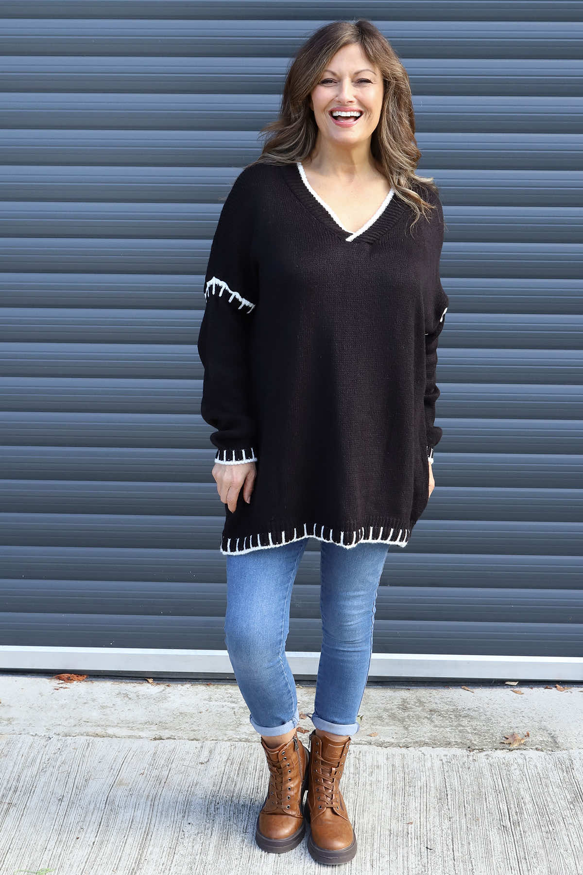 Emma Knitted Jumper Black
