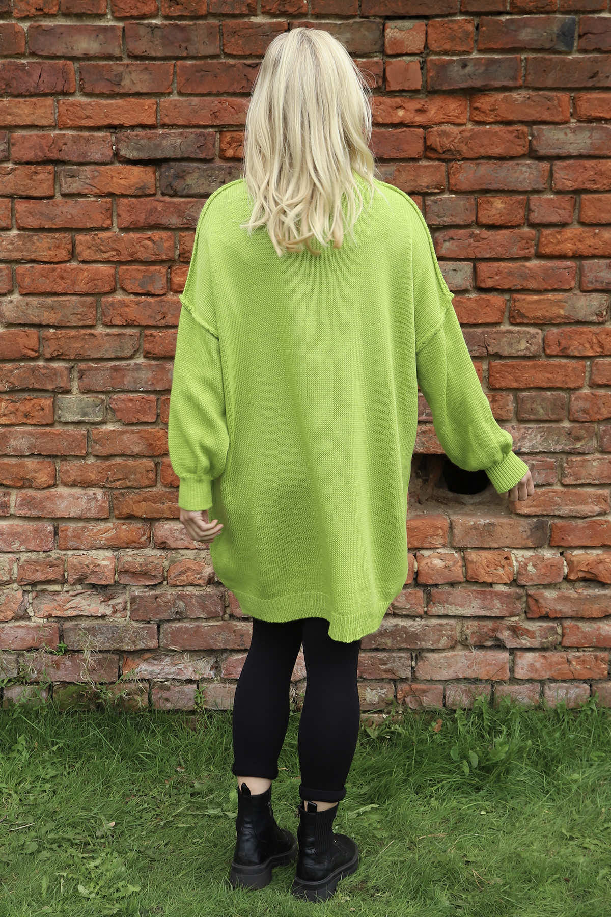 Bridie Polo Neck Knitted Tunic Green