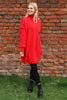 Bridie Polo Neck Knitted Tunic Red