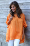 Ophira Smock Cotton Top Orange