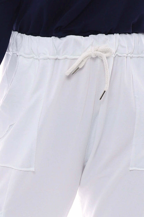 Afton Cotton Cargo Pants White - Image 3