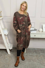 Owena Print Cotton Dress Cocoa Cocoa - Owena Print Cotton Dress Cocoa