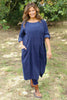 Penelope Pocket Needlecord Dress Navy