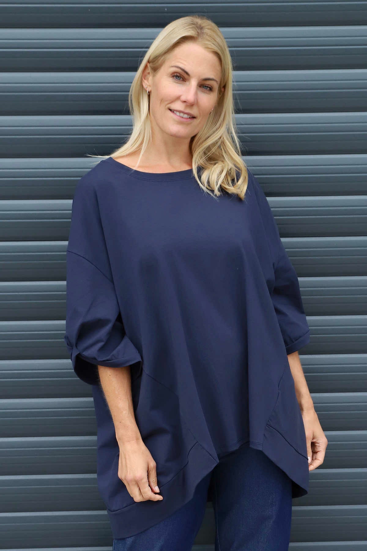 Bianca Cotton Top Navy