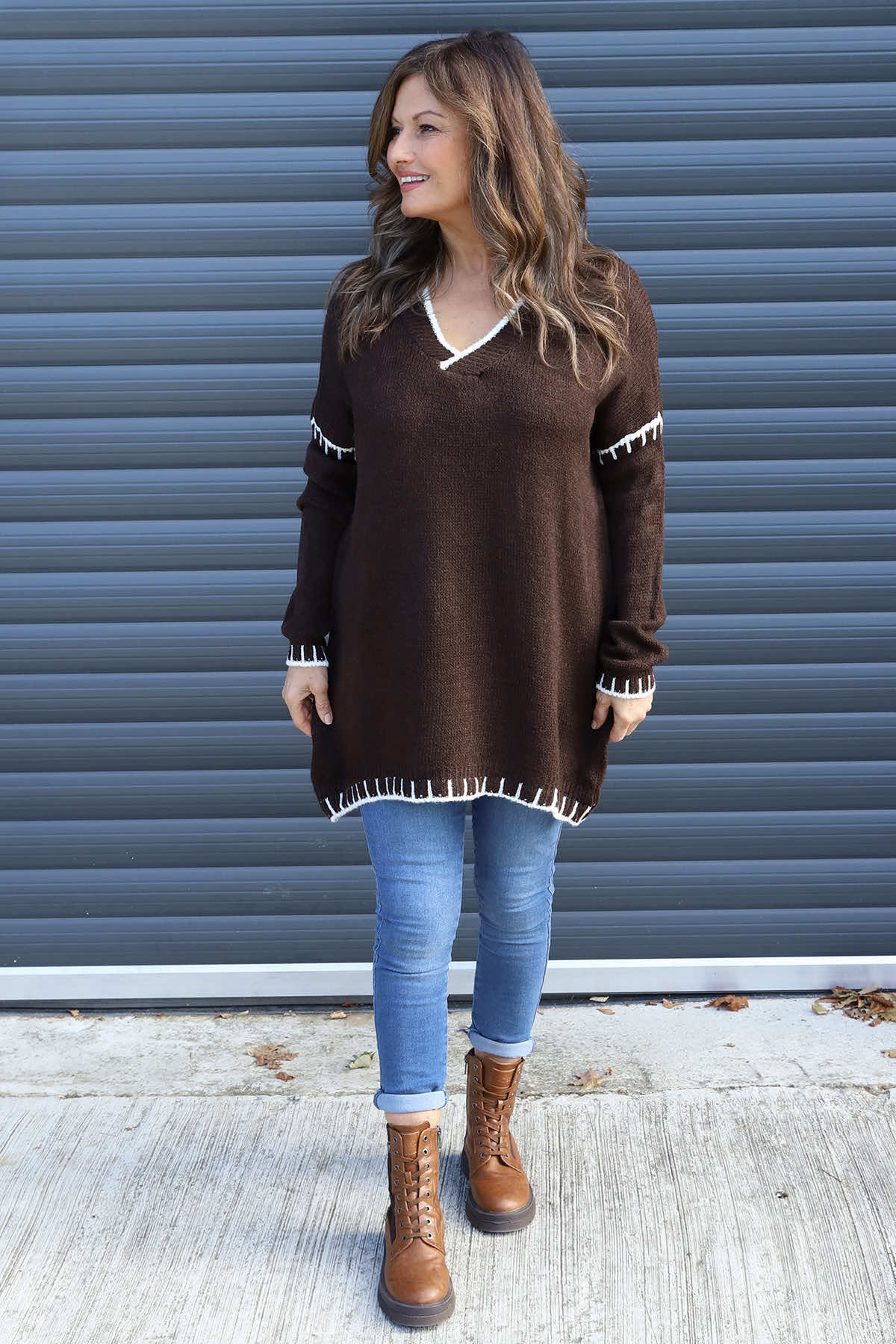 Emma Knitted Jumper Cocoa