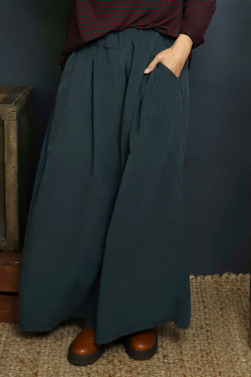 Trish Wide Leg Needlecord Trousers Charcoal - Image 2