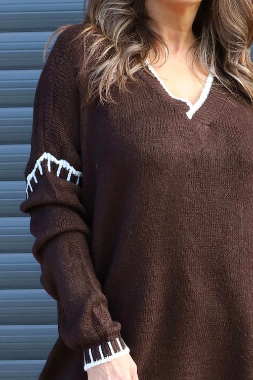 Emma Knitted Jumper Cocoa - Image 3