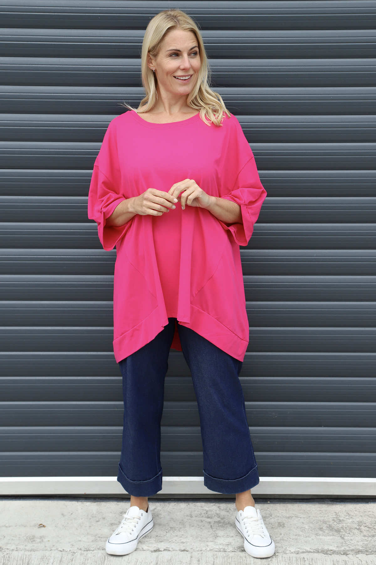 Bianca Cotton Top Fuchsia
