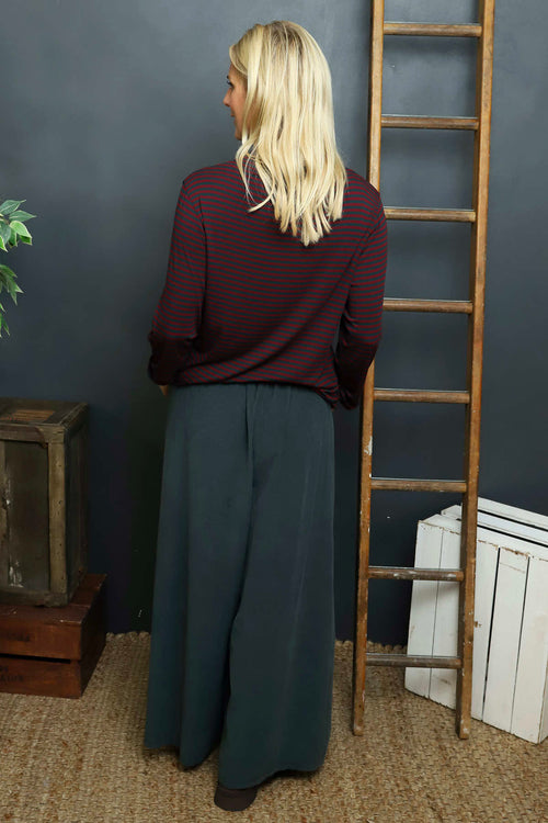 Trish Wide Leg Needlecord Trousers Charcoal - Image 4