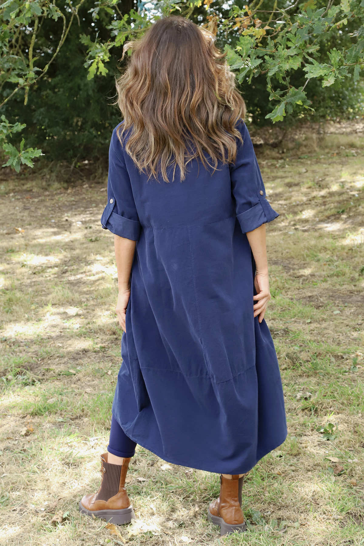 Penelope Pocket Needlecord Dress Navy
