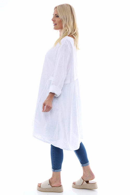 Maisie Washed Linen Tunic White - Image 4