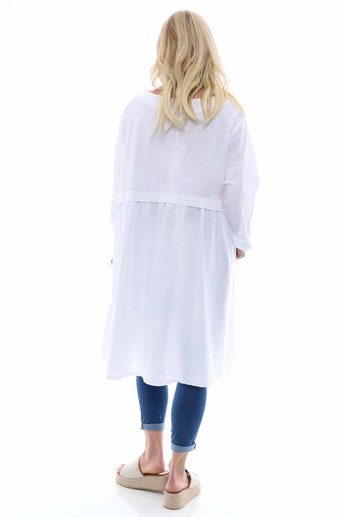 Maisie Washed Linen Tunic White - Image 5
