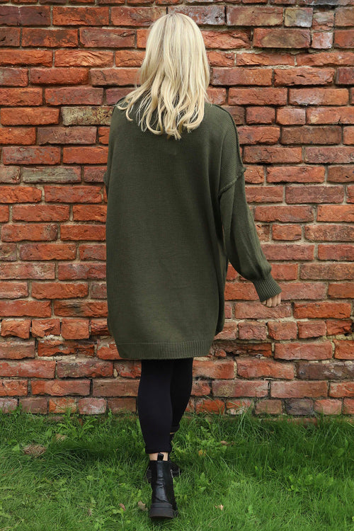 Bridie Polo Neck Knitted Tunic Khaki - Image 4