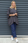 Bianca Cotton Top Charcoal