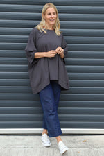 Bianca Cotton Top Charcoal Charcoal - Bianca Cotton Top Charcoal