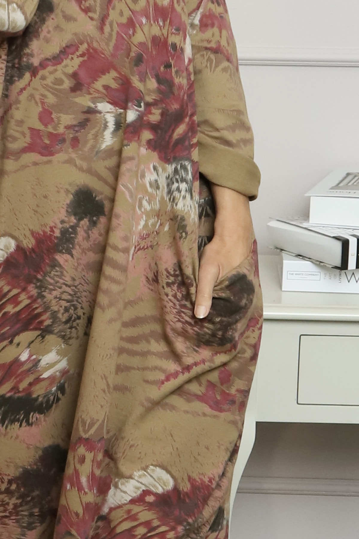 Owena Print Cotton Dress Camel