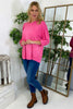 Nellie V-Neck Cotton Top Fuchsia