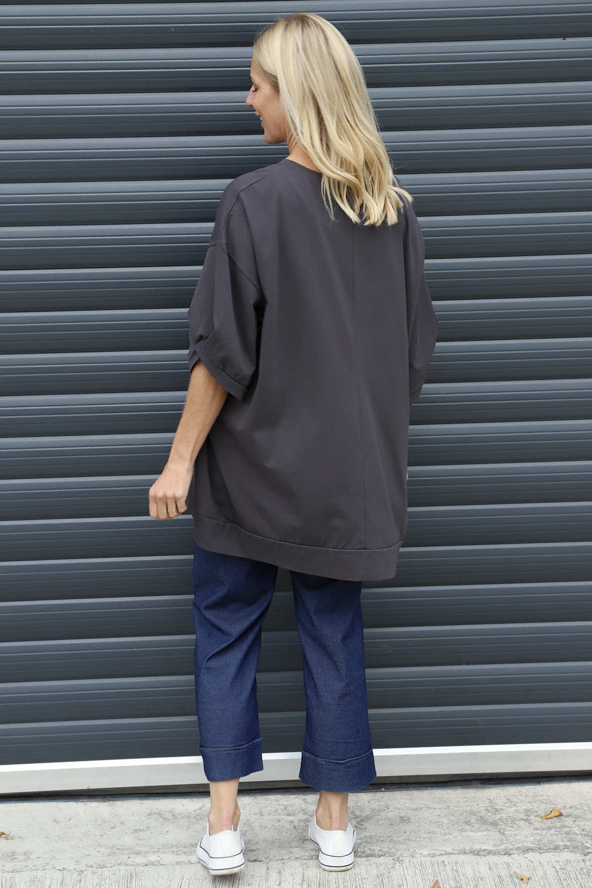 Bianca Cotton Top Charcoal