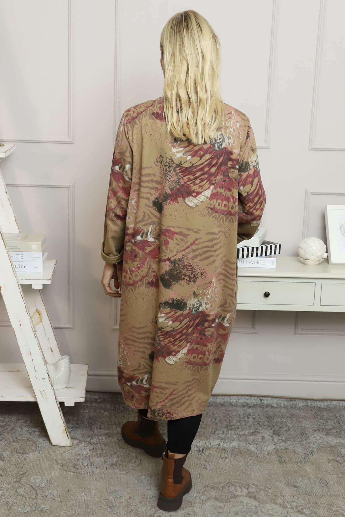 Owena Print Cotton Dress Camel