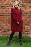 Bridie Polo Neck Knitted Tunic Wine
