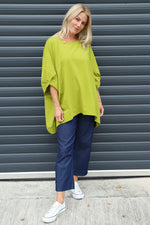 Bianca Cotton Top Olive Olive - Bianca Cotton Top Olive